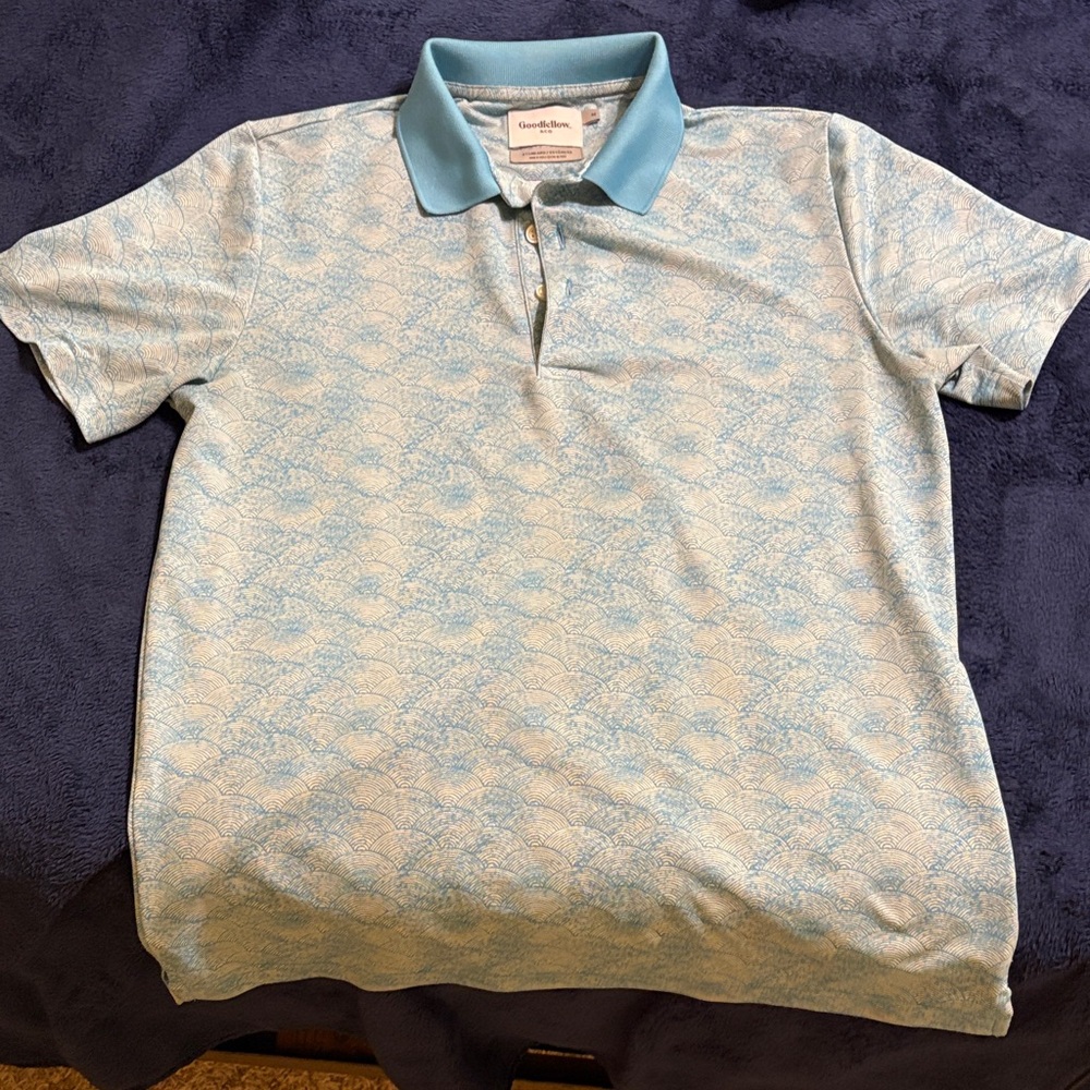 Grand Slam Sky Blue Patterned Polo Shirt